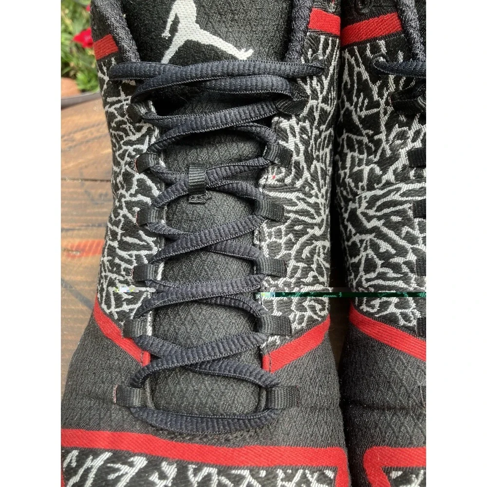 Air Jordan 29 XX9 Black Gym Red Elephant Print Woven Men's Size 14 695515-023